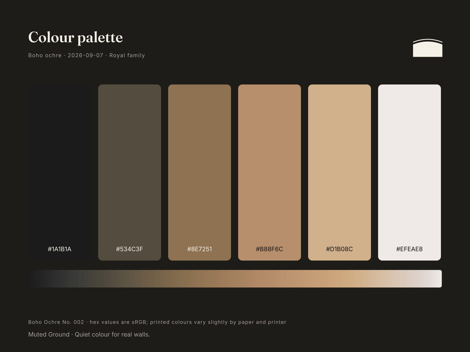 Colour palette of Boho Ochre No. 002