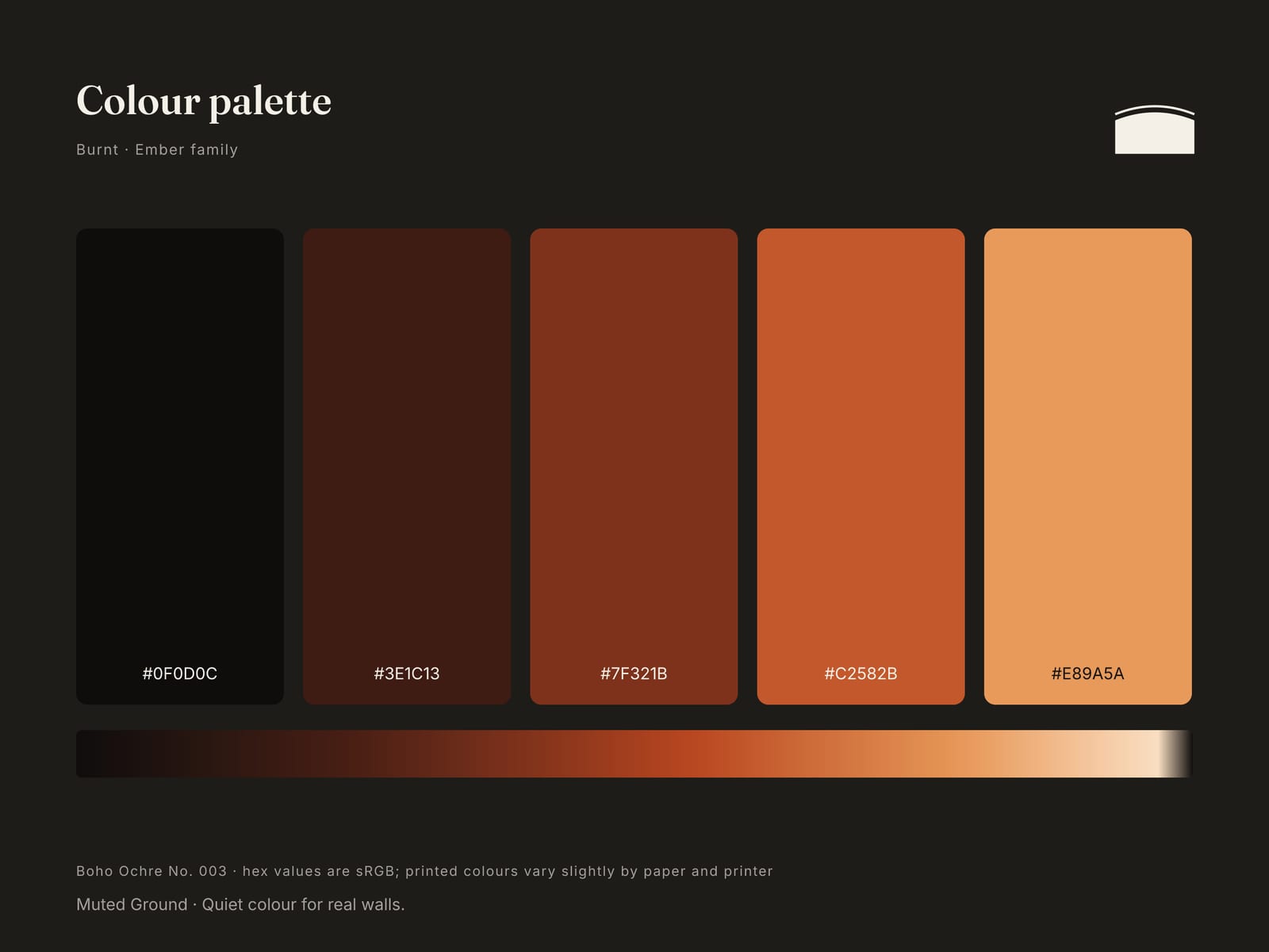 Colour palette of Boho Ochre No. 003